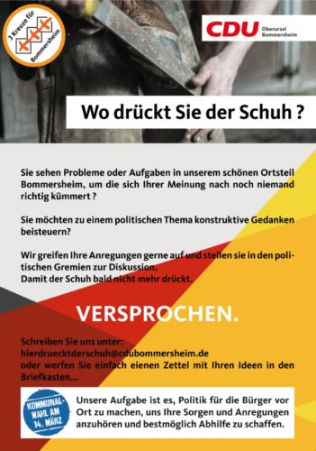 Wo drückt Sie der Schuh?